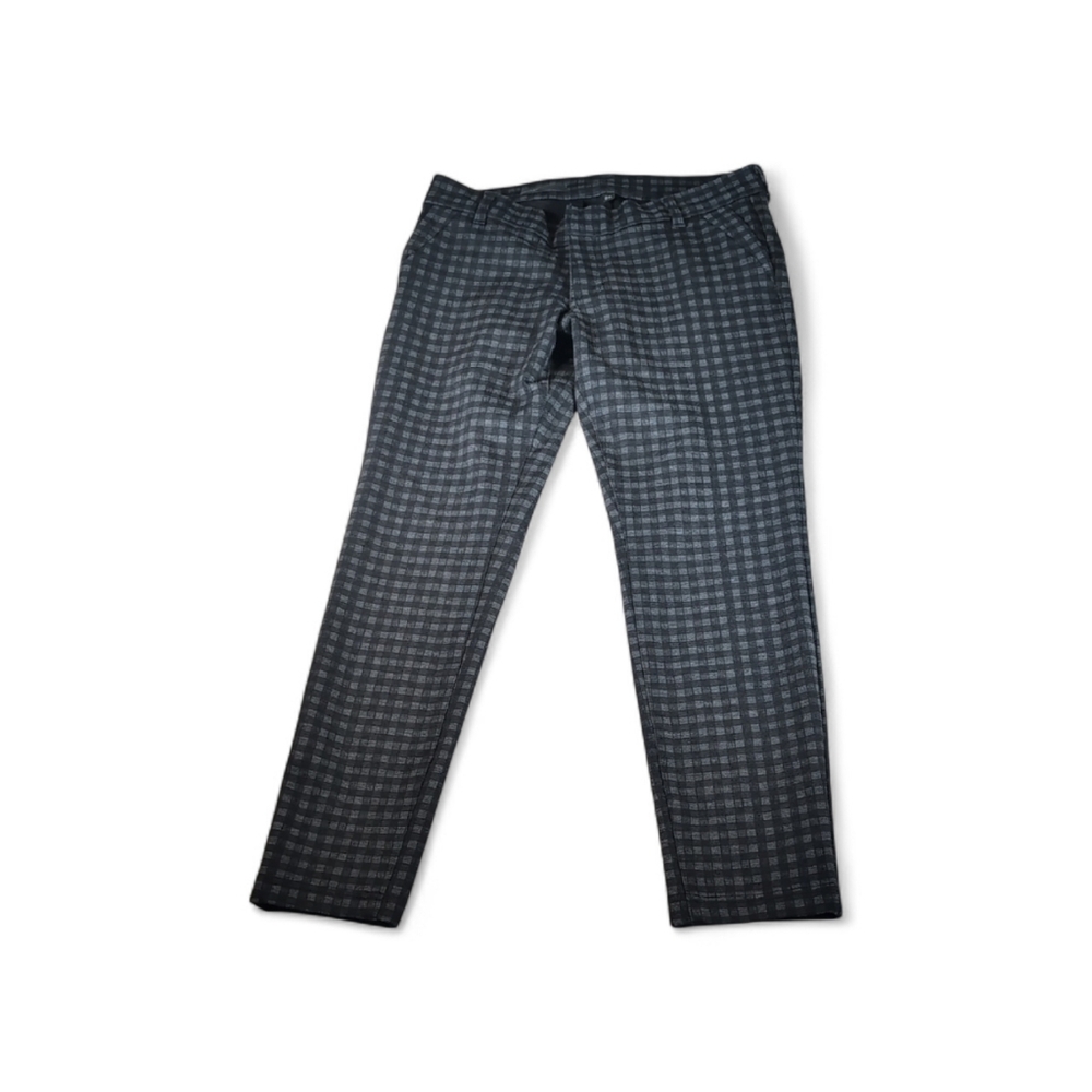 Kut from the Kloth Diana Black Checkered Skinny Ponte Pants Size 6P Petite